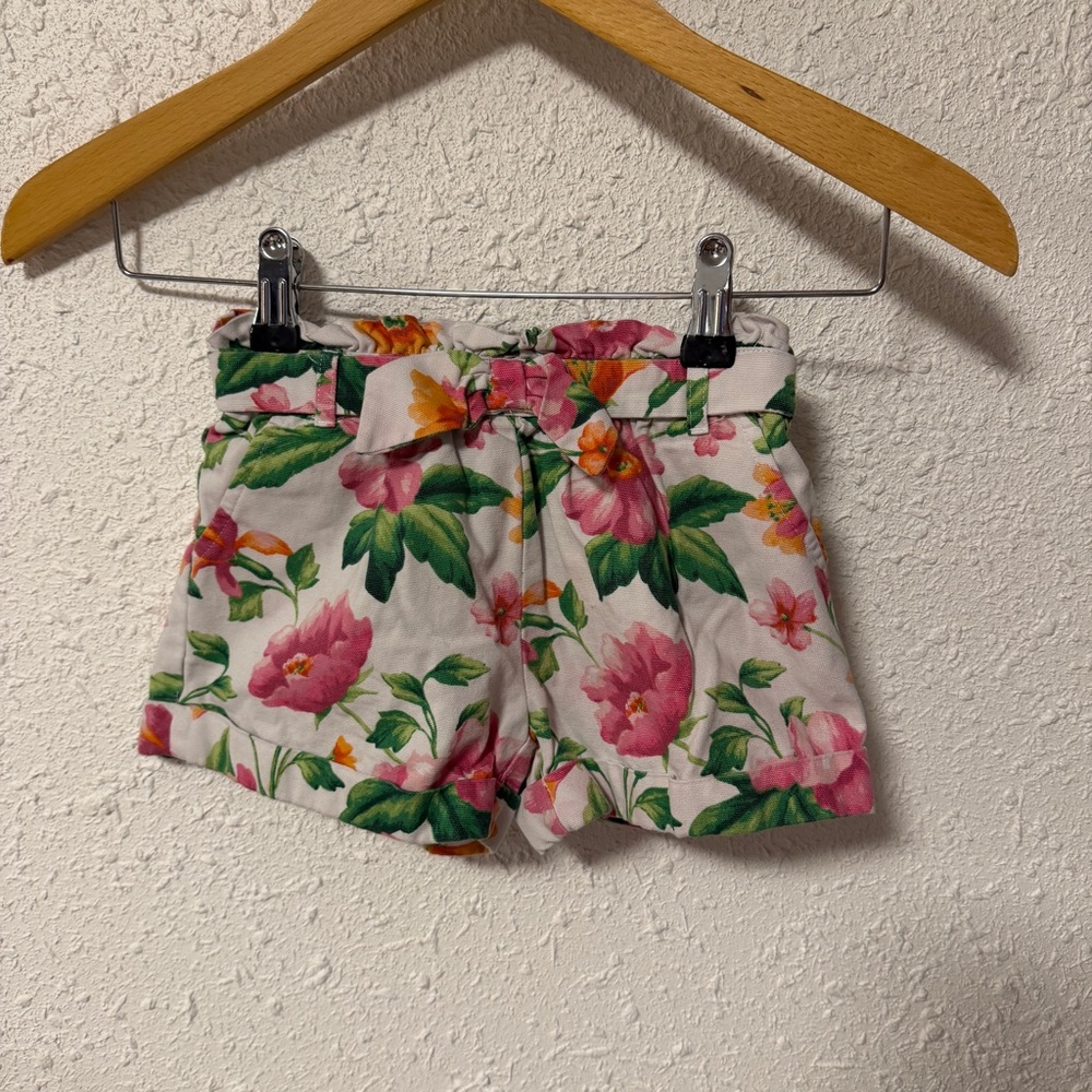 Floral Pink & Green 3T  Cotton Shorts